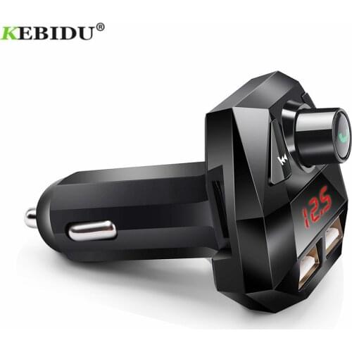 KEBIDU Car Bluetooth 5.0 Mp3 Player FM Transmitter Handsfree Audio Receiver 3.1A Dual USB Fast Support TF/U Disk