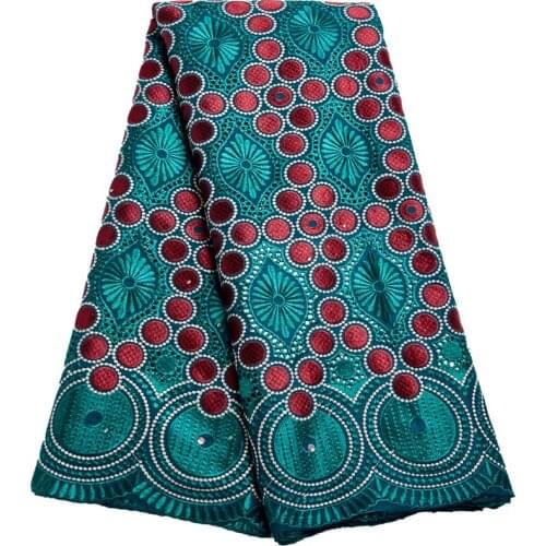 Teal African Lace Fabric For Women And Men Cotton Dry Lace Fabric Nigerian Lace With Stone Swiss Voile Lace In Switzerland Y1468