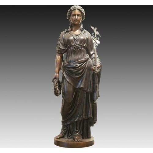 Retro Europe style Bronze statue woman outdoor garden Decor freedom girl sculpture Campus office decortion