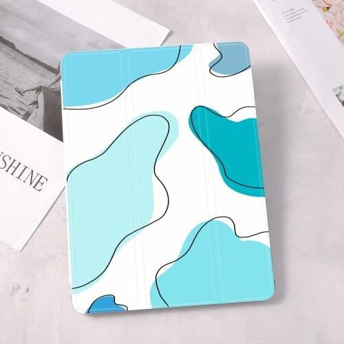 For iPad Case Lines and Color Blocks For iPad 10.9 inch Air 4 2020 5th 6th 10.2 inch 8th Generation 12.9 inch 2018 2021 Mini 5