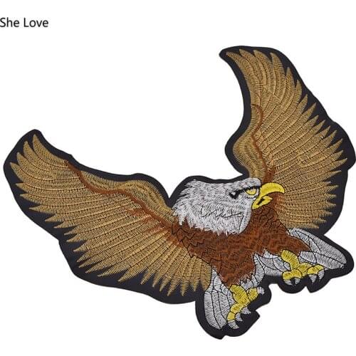Chzimade 1Pcs Punk Style Eagle Leather Embroidery Patches Animal Sewing Patch For Clothes Diy Handmade Stickers Applique