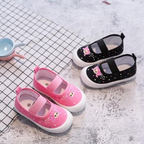 Children baby girls canvas shoes kids girls kindergarten sneakers casual shoes baby toddler soft bottom cartoon leisure sneakers