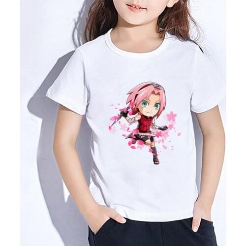 Bandai T-Shirts for Girls Naruto Clothes Tops Boys Animal Children T-Shirt Kids Summer Lively Kawaii Baby T Shirts Casual Tees