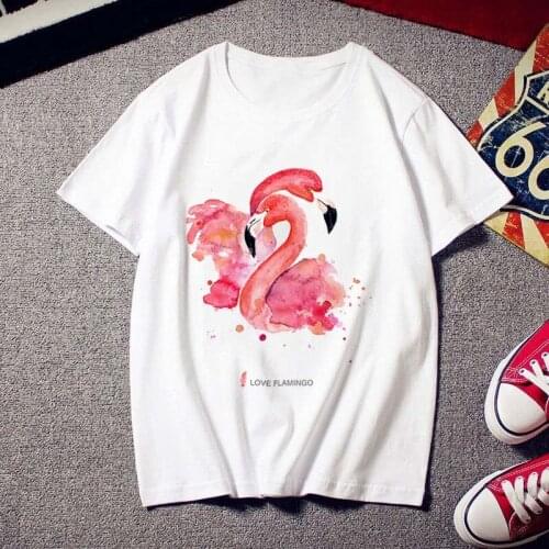 Flamingo T-shirt women Summer T-shirts Love Pink Lets Flamingos party T shirt female Casual graphic Tops Tee clothes