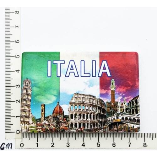 Italy)Fridge Magnet Creative Travel Commemorate Crafts 33D Ornaments Magnetism Resin Material Refrigerator Stickers