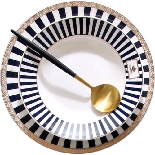 Ceramics Dinnerware Porcelain Plate Steak Breakfast Container Snacks Dish Wedding Gift 10/8 Inches Kitchen Utensils Tableware