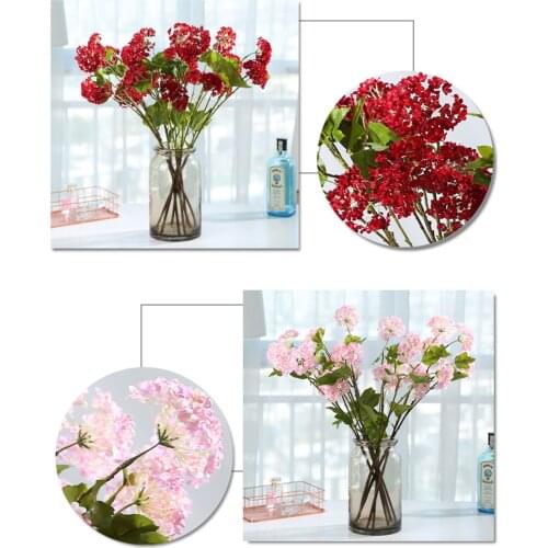 3pcs 3 Heads Simulation Hydrangea Tridentata Plants Snowball Bouquet Fake Artifical Flower Bridal Diy Wedding Home Decor