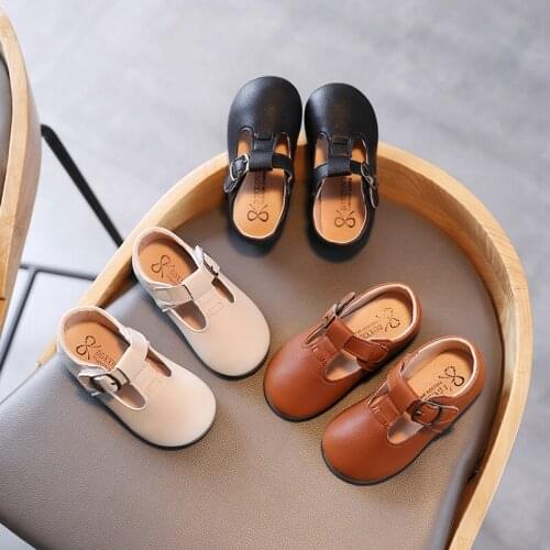 Girls Leather Shoes Fashion Solid Color Unisex Shoes Casual Kids Sneakers Soft Bottom Girls Shoes Spring And Autumn Size 21-30