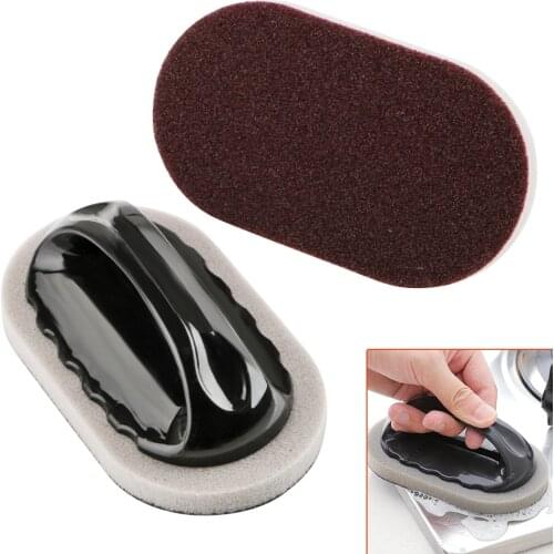Kitchen Clean Tools Bath Tiles Sponge with Handle Diamond Sand Strong Decontamination Bowl Pot Brush Magic Sponge
