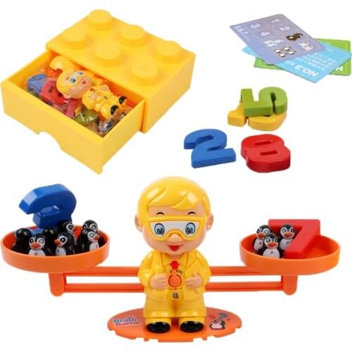Montessori Math Toy Monkey Digital Maths Balance Scale Toy Educational Assemble Block Scale Number Board Game Kids Learning Toys
