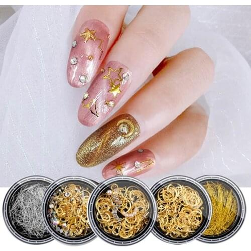 DIY Metal Pearl 3D Nail Art Decorations Rhinestones For nail Supplies Nails Glitter AB Crystals Jewelry Accessoires