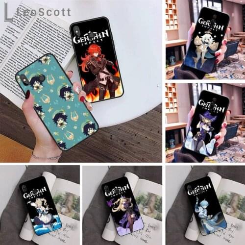 Genshin Impact cute cartoon Phone Case For Xiaomi Redmi Note 4 4x 5 6 7 8 pro S2 PLUS 6A PRO