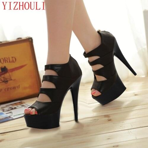 15 cm high heels Stage fashion party dresses sandals Heels nightclub fashion queen womens shoes