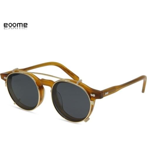 Eoome Men clip Lens Round Shape Acetate High Quality Eye Wearing Poarized Lens fast delivery High Quality Korea Style Make Lens