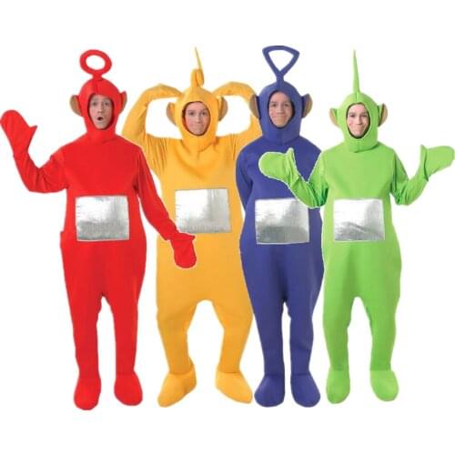 2021 New Cute Teletubbies Cosplay Bodysuit Cute Carnival Party Parent-child Clothes Halloween New Year Costume Xmas Jumpsuits