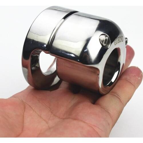 Heavy Top Stainless Steel Scrotum Weight Pendant Penis Restraint Locking Ring Cock Ring Chastity Devices Adult Game Sex Toy BB68