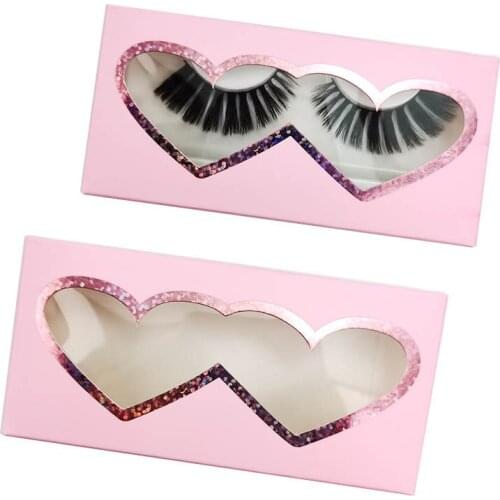 Eyelash Packaging Boxes Bulk 5-200 Pcs 25mm Mink Lashes Case Heart Shape Eyelashes Package Custom Lash Boxes Packaging Pink