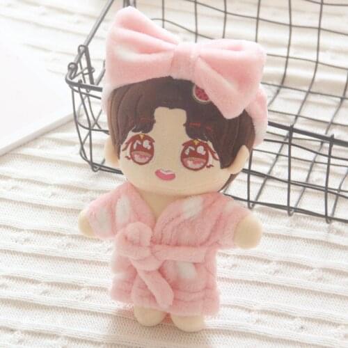 20cm Pink Doll Baby Clothes Cute Pajamas Idol Doll Baby Doll Accessories Birthday Present Plush Toy Accessories Headband Pajama