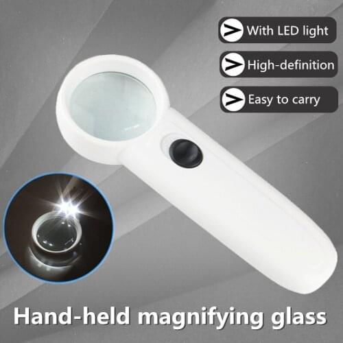 Handheld 8 times magnifying glass with LED light optical lens magnifying glass for reading jewelry appreciation watch repair