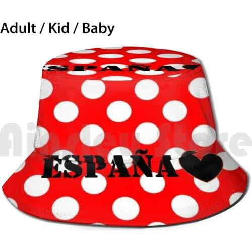 Flamenco Spain White Polka Dots Sun Hat Flemish Flamenco Spain Spanish Moles Poplin Flamenco Dance I Love