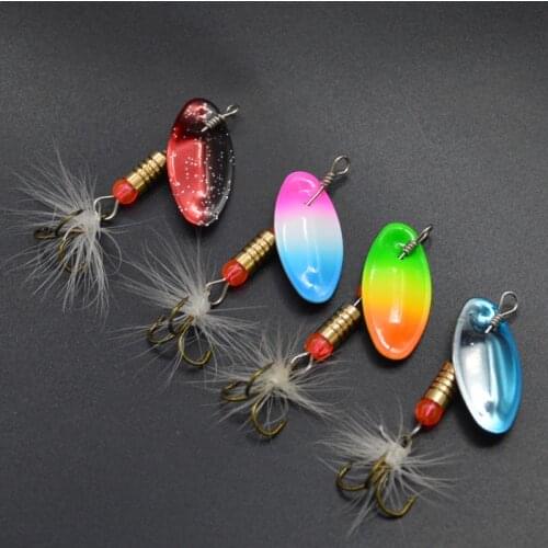 Spinner bait Fishing Lure 3.5g Spoon Lures With Feather Treble Hooks Peche Jig Anzuelos isca Pesca