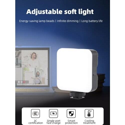 VL64 LED Video Light 2500mAh Rechargable LED Panel Lamp With Cold Shoe Mini Vlog Fill Light Camera Light Lamp For Vlog Live Part