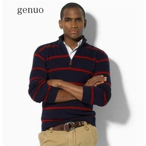 Thick Sweater Men Brand Clothing Casual Pullover Hight Quality Striped Patchwork Knitted Male Turtlneck Jumper 6 Colour