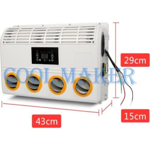 Universal Wall-mounted Air Conditioner Evaporator Assembly Unit with remote control for Van Excavator Tractor/Truck/Bus