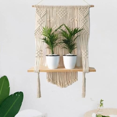 Bohemian Hanging Planter Basket Wall handmade plant hanger pot Cotton Party Wedding Home Decoration Bohemian Tapestry