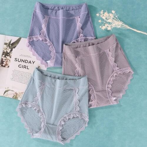High Waist Panties Womens Plus Size Cotton Lace Ladies Sexy Underwear