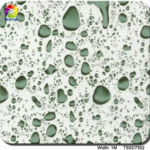 1M*10M grey green Water drop TSSD7502 water dipping Water Transfer Printing Film