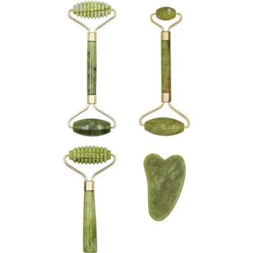 1pc/1set facial Massage Roller Double Heads Jade Stone Face Lift Hand Body Skin Relaxation Slimming Beauty Health Skin Care Tool