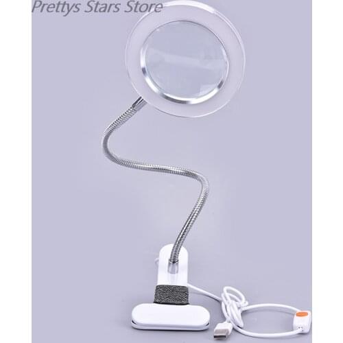 1PC LED Beauty Embroidery Lamp USB Plug-in Small Desk Table Light Warm Light Eye Protection Loupe Magnifier Tattoo Nail Art