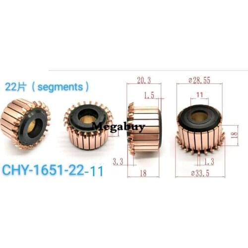 11*28.55*20.3mm 22p Copper Bars Alternator Electric Motor Commutator Copper Commutator Armature Commutator