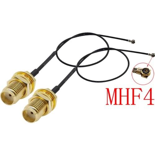 2Pcs SMA Female Socket Bulkhead to IPX IPEX U.FL MHF4 0.81mm Pigtail Jumper Connector for PCI WiFi Card Wireless Router Antenna