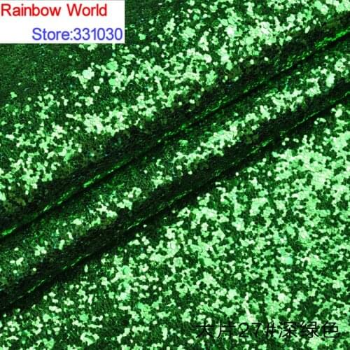 2# deep green Thick Shiny Vinilic Sequin PU Leather fabric with paillette for DIY wedding decotate KTV hotel Garment(100*138cm)