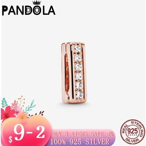 2021 new 925 Sterling Silver Sparkling Clip Charms Beads Bracelet Fit Original Pandora Bracelet DIY Jewelry For Women