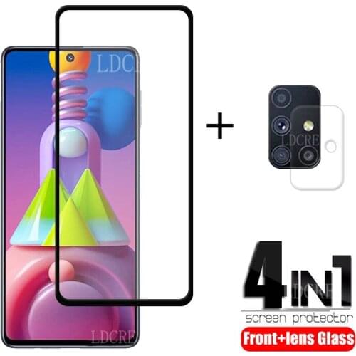 4-in-1 For Samsung Galaxy M51 Glass For Samsung M51 Tempered Glass For Samsung A21S A51 A71 A31 A41 M21 M31 M31S M51 Lens Glass