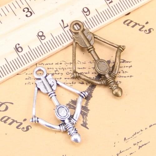 12pcs Charms crossbow bow 20mm Antique Pendants,Vintage Tibetan Silver Jewelry,DIY for bracelet necklace