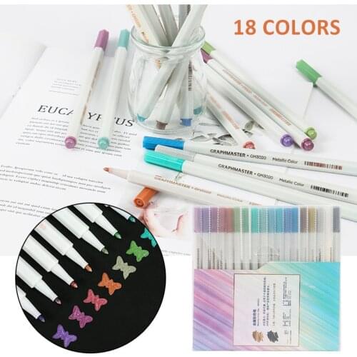 18Pcs Acrylic Paint Pens Premium Acrylic Pens Marker DIY Writing Stones Glass Scrapbook Greeting Cards Gifts Education Sationery