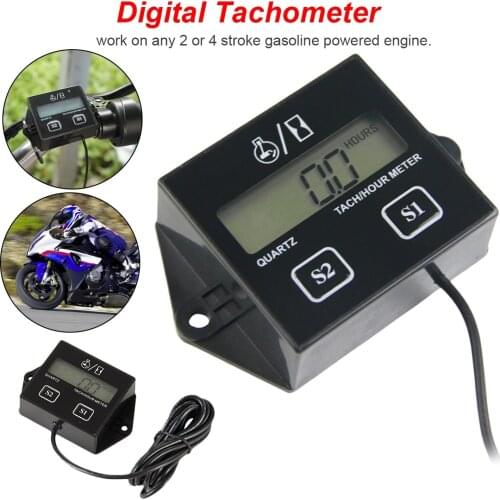 Car Waterproof Digital Motor timers Hour Meter Tachometer Gauge Engine LCD Display For Moto Marine Boat Stroke Engine Accessorie