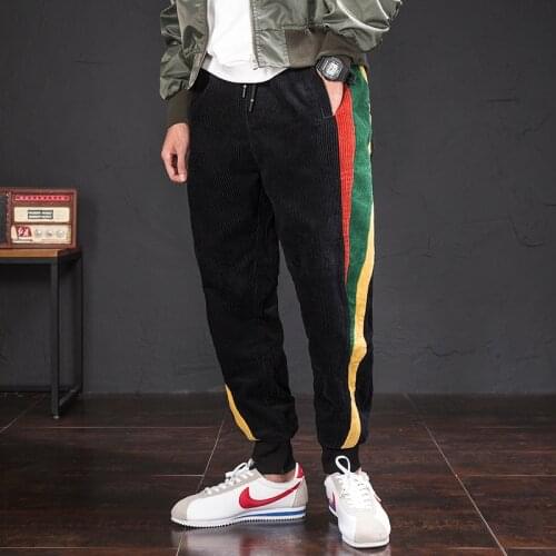 Striped Corduroy Pants Men Streetwear Harem Pants Men Trousers Joggers Men Pants Hip Hop Sweatpants 3XL 2021 Autumn New