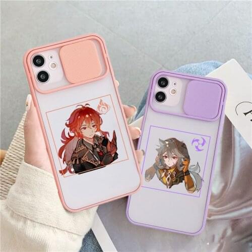 Genshin Impact Clear Phone Case For iPhone 11 Pro Max 12 XS XR SE20 8 7 Plus Japan Anime Camera Lens Protection Hard Cover Coque