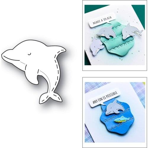 Dolphin Marine Animal Pattern Card Decoration 2021 New Metal Cutting Dies for Scrapbooking Diy Photo Album Stamps Decorative