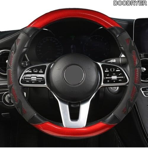 DOODRYER Carbon Fiber Leather Car Steering Wheel Cover For Opel Astra J G Insignia Zafira a b Corsa d Mokka Vivaro Meriva