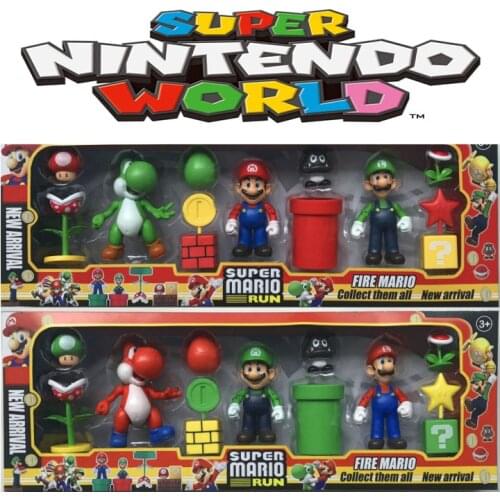 Super Mario Bros Luigi Bowser Yoshi PVC Action Figures Toys anime toy dolls Mario Parkour game ornaments birthday gifts