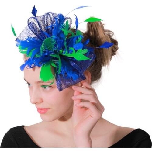 Nice Sinamay Wedding Headwear Women Classic Fascinator Hair Pins Feather Hair Accessorie Party Ladies Headdress Elegant Bride