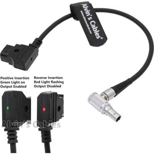 Alvins Cables Z CAM E2 S6 F6 Power Cable AlvinTap Protective DTap to 90 Degrees Right Angle 2 Pin Male