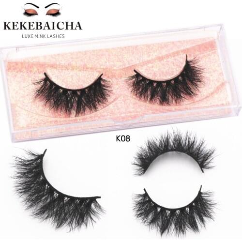 KEKEBAICHA 3D Mink False Eyelash Wispies Fluffies Drama Eyelashes Thick Long Soft Handmade 5D Mink Lashes Black Lashes K08 Lash