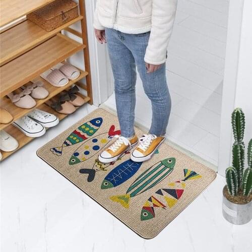 Cartoon Entrance Doormat Anti-slip Welcome Mats Absorbent Area Rugs for Hallway Bedroom Printed Bathroom Carpet Cafe Home Decor